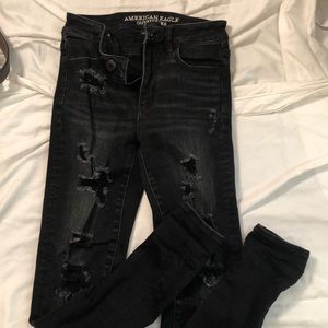 Black AEO Skinny Jeans